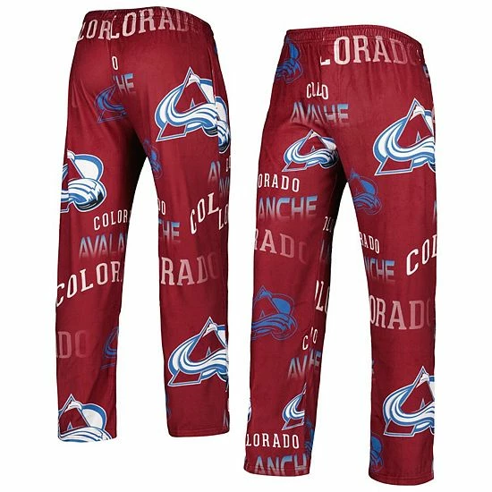 Promo ✨ Unbranded Men's Concepts Sport Burgundy Colorado Avalanche Windfall Allover Microfleece Pajama Pants 😍