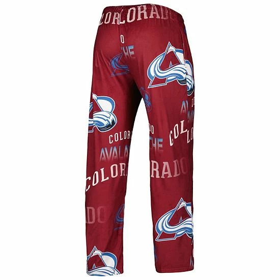 Promo ✨ Unbranded Men's Concepts Sport Burgundy Colorado Avalanche Windfall Allover Microfleece Pajama Pants 😍 - Image 4