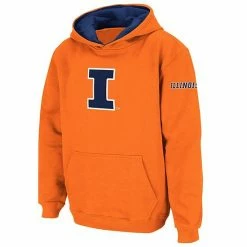 Budget ❤️ Unbranded Youth Stadium Athletic Orange Illinois Fighting Illini Big Logo Pullover Hoodie 🎉