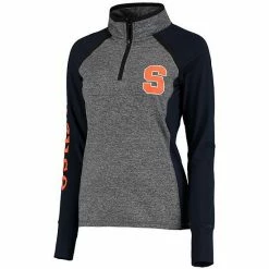 Promo ✔️ Unbranded 👩 Women's Gray/Navy Syracuse Orange Finalist Quarter-Zip Pullover Jacket ⭐