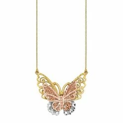 Brand new 😀 Unbranded 14k Yellow & Rose Gold Butterfly Necklace 🌟
