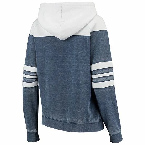 Promo ๐ Unbranded ๐ฉ Women's Navy/White Syracuse Orange Blitz Sleeve Striped Blocked Raglan Hoodie โจ - Image 4