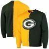 Deals 😉 Unbranded Men's Refried Apparel Gold/Green Green Bay Packers Sustainable Split Center Pullover Sweatshirt 😉