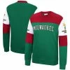 Best deal 🤩 Unbranded Men's Mitchell & Ness Hunter Green Milwaukee Bucks Perfect Season Fleece Pullover Sweatshirt ✨