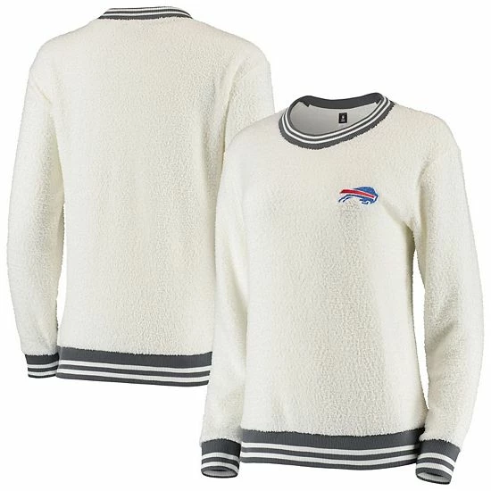 Deals ๐ Unbranded ๐ฉ Women's Concepts Sport Cream/Charcoal Buffalo Bills Granite Knit Pullover Sweatshirt ๐ - Image 2