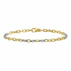 Budget 😍 Unbranded 14k Gold Two Tone Polished Fancy Link Bracelet 💯