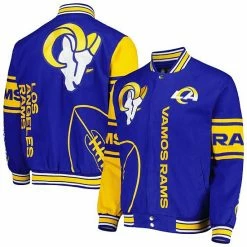 Outlet ✔️ Unbranded Men's JH Design Royal/Gold Los Angeles Rams Twill Full-Snap Jacket 🛒