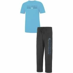 Best Pirce 🔥 Unbranded Men's Concepts Sport Heathered Charcoal/Carolina Blue North Carolina Tar 👠 Heels Meter T-Shirt & Pants Sleep Set 👍