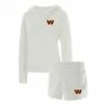 Promo 💯 Unbranded 👩 Women's Concepts Sport Cream Washington Commanders Fluffy Hoodie Top & Shorts Set ❤️