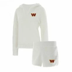 Promo 💯 Unbranded 👩 Women's Concepts Sport Cream Washington Commanders Fluffy Hoodie Top & Shorts Set ❤️