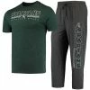 Coupon 😍 Unbranded Men's Concepts Sport Heathered Charcoal/Green Michigan State Spartans Meter T-Shirt & Pants Sleep Set 👏