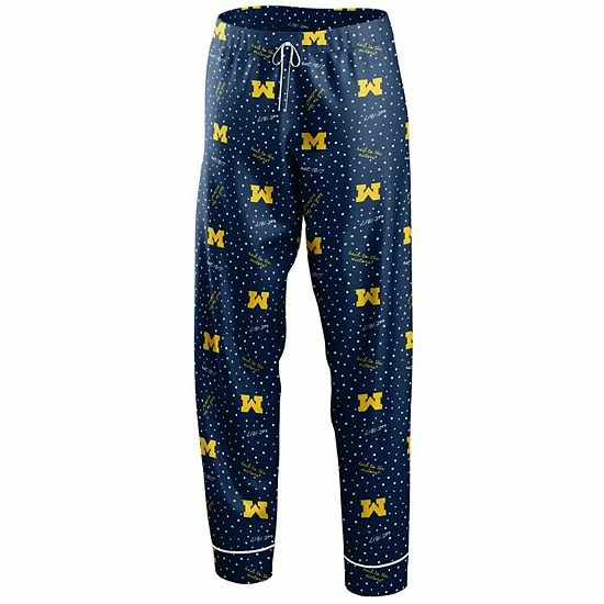 Best deal ๐ Unbranded ๐ฉ Women's WEAR By Erin Andrews Navy Michigan Wolverines Long Sleeve Button-Up ๐ Shirt & Pants Sleep Set โ - Image 5