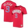 Cheapest 😍 Unbranded Men's Mitchell & Ness Allen Iverson Red Philadelphia 76ers Hardwood Classics Stitch Name & Number T-Shirt 😍