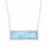 Outlet 🌟 Unbranded Sterling Silver Rectangle Larimar Pendant Necklace ⭐