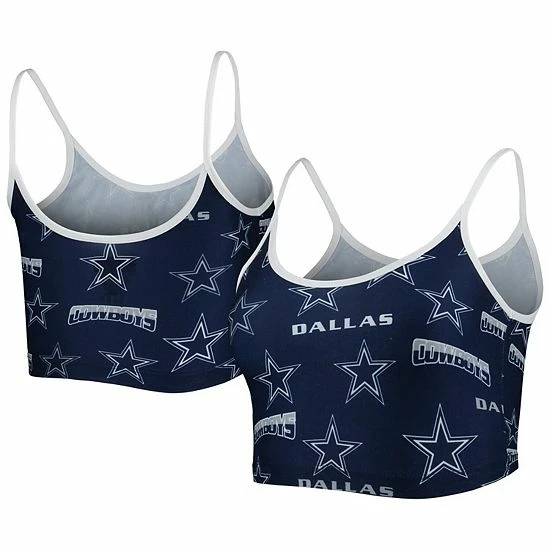 Wholesale 🔔 Unbranded 👩 Women's Concepts Sport Navy/White Dallas Cowboys Breakthrough Allover Knit Sports Bra ⭐