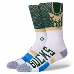 Budget ⭐ Unbranded Men's Stance Milwaukee Bucks Shortcut 2 Crew 🧦 Socks 🧨