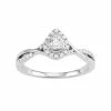 New ⌛ Unbranded 10k White Gold 1/3 Carat T.W. Diamond Teardrop Halo Engagement Ring ⭐