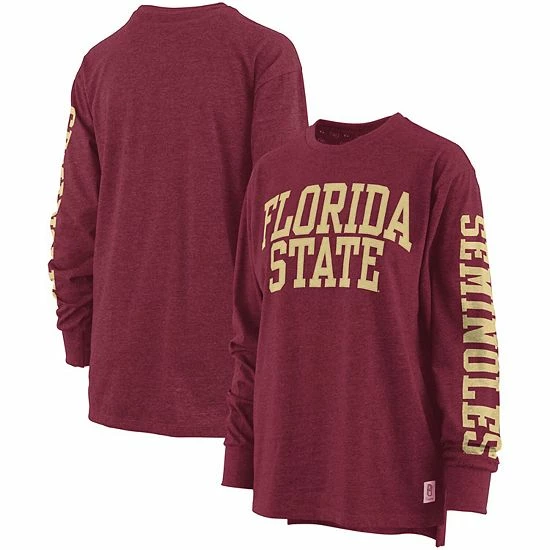 Best deal ✨ Unbranded 👩 Women's Pressbox Garnet Florida State Seminoles Two-Hit Canyon Long Sleeve T-Shirt 😉 - Image 2