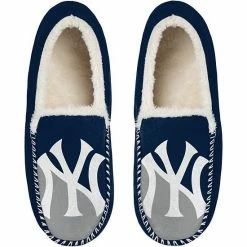 Deals 🥰 Unbranded Men's FOCO New York Yankees Colorblock Moccasin Slippers 🤩