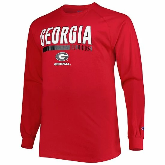 Hot Sale 😉 Unbranded Men's Red Georgia Bulldogs Two-Hit Raglan Long Sleeve T-Shirt 🌟 - Image 3