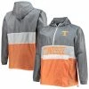 New 😉 Unbranded Men's Tennessee Orange/White Tennessee Volunteers Big & Tall Water-Resistant Half-Zip Hoodie 👍