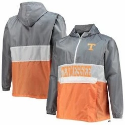 New 😉 Unbranded Men's Tennessee Orange/White Tennessee Volunteers Big & Tall Water-Resistant Half-Zip Hoodie 👍