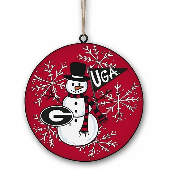 Hot Sale 👏 Unbranded Georgia Bulldogs Metal Snowman Ornament 🔥