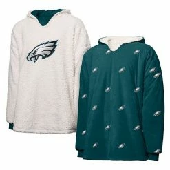 Wholesale ✔️ Unbranded 👩 Women's FOCO Midnight Green/White Philadelphia Eagles Repeat Print Reversible Hoodeez ⌛