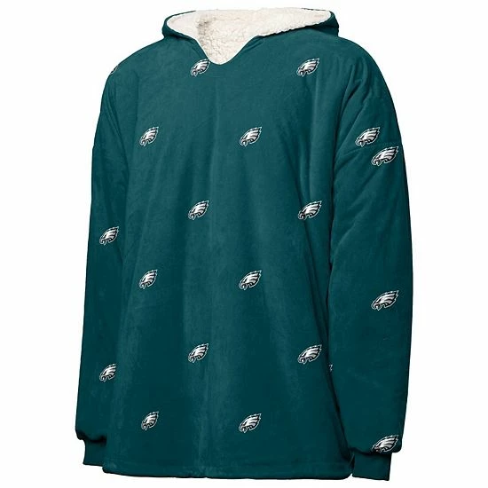 Wholesale ✔️ Unbranded 👩 Women's FOCO Midnight Green/White Philadelphia Eagles Repeat Print Reversible Hoodeez ⌛ - Image 3