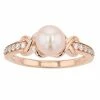 Coupon 🔥 Unbranded 14k Rose Gold Over Silver Freshwater Cultured Pearl & Lab-Created White Sapphire Ring 🌟