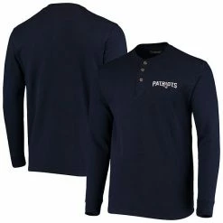 Top 10 🤩 Unbranded Men's Dunbrooke Navy New England Patriots Logo Maverick Thermal Henley Long Sleeve T-Shirt ✔️