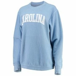 Flash Sale 🥰 Unbranded 👩 Women's Pressbox Light Blue North Carolina Tar 👠 Heels Comfy Cord Vintage Wash Basic Arch Pullover Sweatshirt 🧨