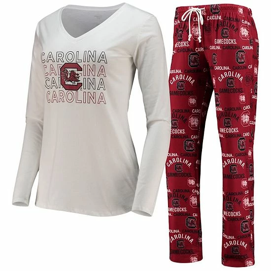 Hot Sale ๐ Unbranded ๐ฉ Women's Concepts Sport Garnet/White South Carolina Gamecocks Flagship Long Sleeve T-Shirt & Pants Sleep Set โจ - Image 2