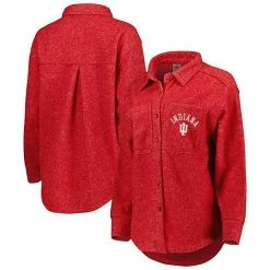 Flash Sale 🤩 Unbranded 👩 Women's Gameday Couture Crimson Indiana Hoosiers Switch It Up Tri-Blend Button-Up Shacket 🧨
