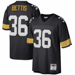 New 👏 Unbranded Men's Mitchell & Ness Jerome Bettis Black Pittsburgh Steelers Big & Tall 1996 Retired Player Replica Jersey 🌟