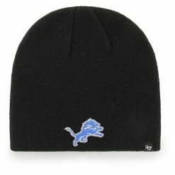 Budget 🥰 Unbranded Men's '47 Black Detroit Lions Secondary Logo Knit Beanie ⌛