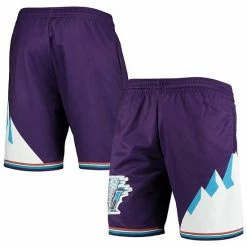 Best Sale 🌟 Unbranded Men's Mitchell & Ness Purple Utah Jazz 1996 Hardwood Classics 75th Anniversary Swingman Shorts 🧨