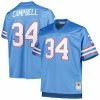 Hot Sale 🌟 Unbranded Men's Mitchell & Ness Earl Campbell Light Blue Houston Oilers Big & Tall 1980 Retired Player Replica Jersey 🎉