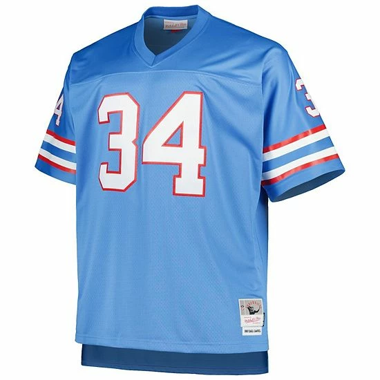 Hot Sale 🌟 Unbranded Men's Mitchell & Ness Earl Campbell Light Blue Houston Oilers Big & Tall 1980 Retired Player Replica Jersey 🎉 - Image 3