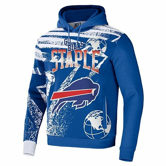 Cheapest ❤️ Unbranded Men's NFL X Staple Royal Buffalo Bills All Over Print Pullover Hoodie ✨ - Image 3