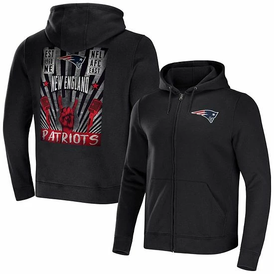 Hot Sale 😀 Unbranded Men's NFL X Darius Rucker Collection By Fanatics Black New England Patriots Rocker Full-Zip Hoodie 🔥