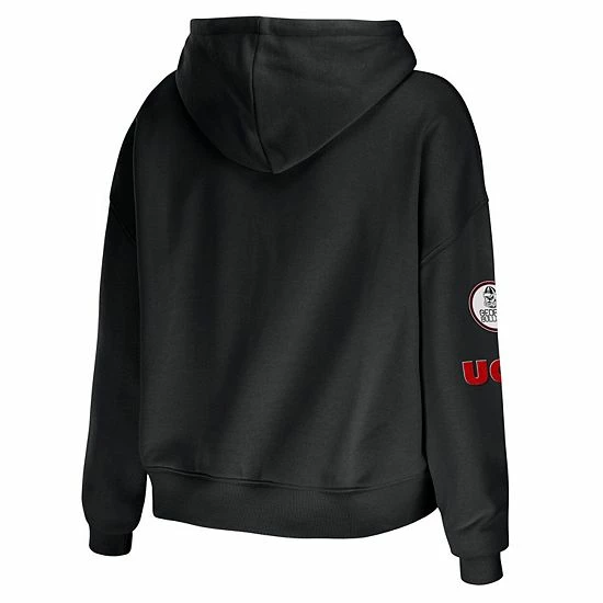 Top 10 ๐ Unbranded ๐ฉ Women's WEAR By Erin Andrews Black Georgia Bulldogs Mixed Media Cropped Pullover Hoodie ๐ - Image 4