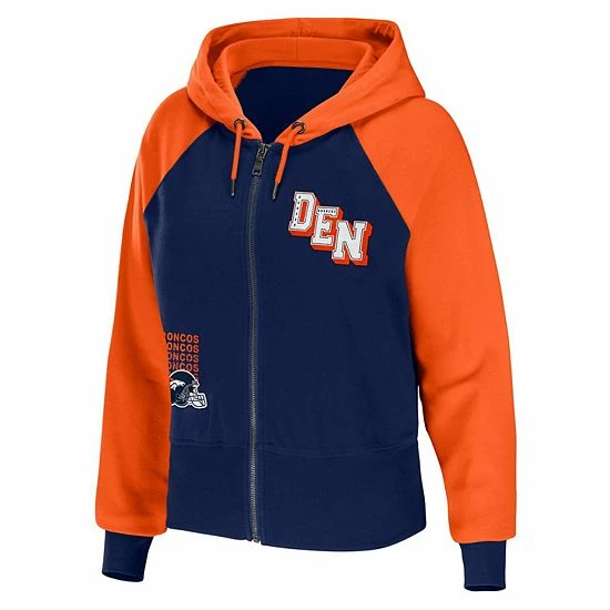 Flash Sale 🎉 Unbranded 👩 Women's WEAR By Erin Andrews Navy Denver Broncos Colorblock Full-Zip Hoodie 🥰 - Image 3