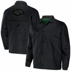 Cheap 🔥 Unbranded Men's NFL X Staple Black New York Jets Coaches Full-Snap Jacket 👏