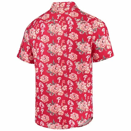 New 👏 Unbranded Men's FOCO Red Philadelphia Phillies Floral Linen Button-Up 👕 Shirt 🛒 - Image 4