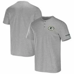 Brand new 🎁 Unbranded Men's NFL X Darius Rucker Collection By Fanatics Heather Gray Green Bay Packers Henley T-Shirt 😍