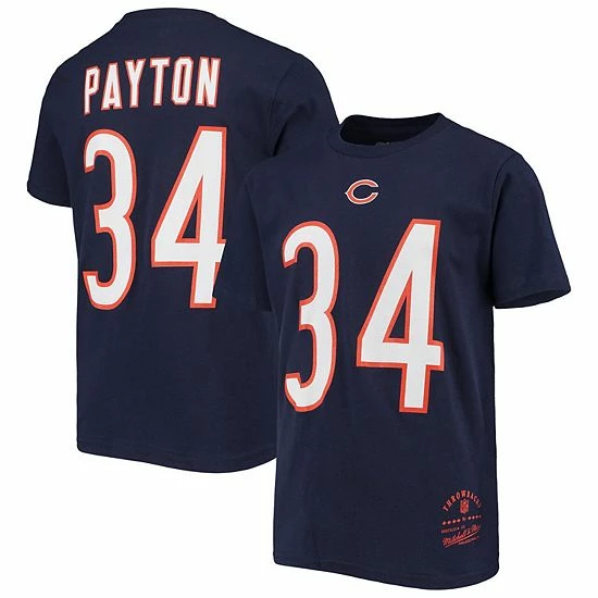 Cheapest 👏 Unbranded Youth Mitchell & Ness Walter Payton Navy Chicago Bears Retired Retro Player Name & Number T-Shirt 🎁