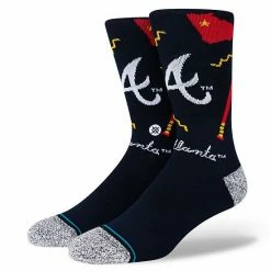 Hot Sale 🔥 Unbranded Men's Stance Atlanta Braves Landmark Crew 🧦 Socks 👏