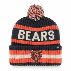 New 🥰 Unbranded Men's '47 Navy Chicago Bears Legacy Bering Cuffed Knit Hat With Pom 🤩