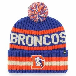 Brand new 🌟 Unbranded Men's '47 Royal Denver Broncos Legacy Bering Cuffed Knit Hat With Pom ⌛
